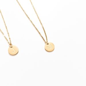 Letter M Circle Pendant Gold-plated Necklace